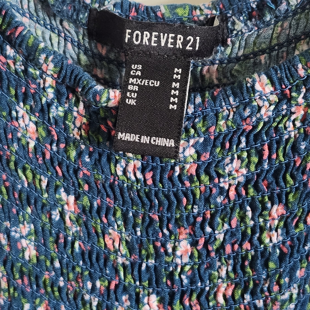 Forever 21 Blue Floral Jumpsuit